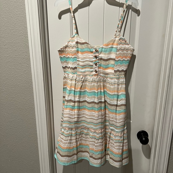 Love & Joy Striped orange, green, cream Button-Down Dress sz XL - Picture 1 of 4